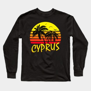 Cyprus Retro Sunset Long Sleeve T-Shirt